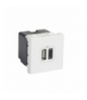 MOSAIC Ładowarka 2 x USB 2400 mA Typ-A + Typ-C Biały Legrand 077592