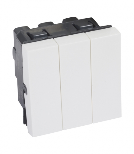 MOSAIC Łącznik schodowy podwójny + łącznik jednobiegunowy 20 AX 250 V 2 modułowy Biały Legrand 572044