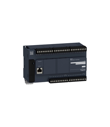 Modicon M221, sterownik kompaktowy, port szeregowy RJ45, 24 wejść, 16 wyjść tranzystorowych NPN, 24 VDC Schneider Electric