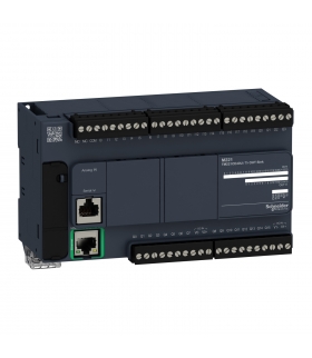 Modicon M221, sterownik kompaktowy, port szeregowy RJ45, Ethernet, 24 wejść, 16 wyjść tranzystorowych NPN, 24 VDC