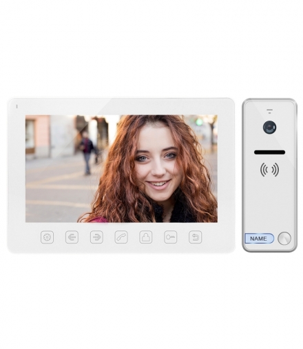 Zestaw wideodomofonowy, bezsłuchawkowy, kolor, LCD 7", menu OSD, sterowanie bramą, biały NOVEO Orno OR-VID-EX-1057/W