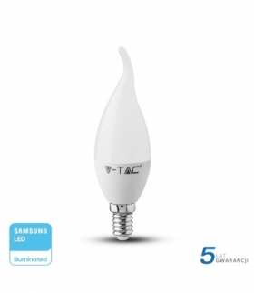 Żarówka LED E14 5.5W CF37, Klosz - płomień, Chip SAMSUNG, Ciepła, Barwa:3000K, Trzonek:E14 V-TAC 117