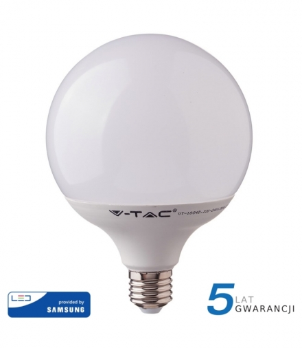 Żarówka LED E27 18W G120, Chip SAMSUNG, Neutralna, Barwa:4000K, Trzonek:E27 V-TAC 124