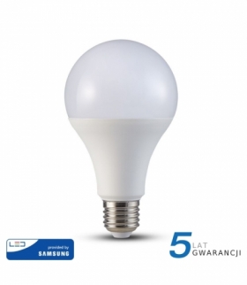 Żarówka LED E27 18W A80, Chip SAMSUNG, Ciepła, Barwa:3000K, Trzonek:E27 V-TAC 126