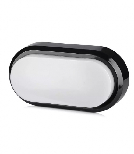 Oprawa Owalna V-TAC Plafon 8W (Kanałowa) Czarna IP54 VT-8038 3000K 560lm