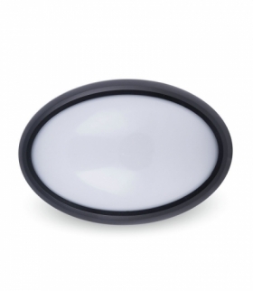 Plafon 12W LED V-TAC Owal Czarna IP54 VT-8010 3000K 840lm