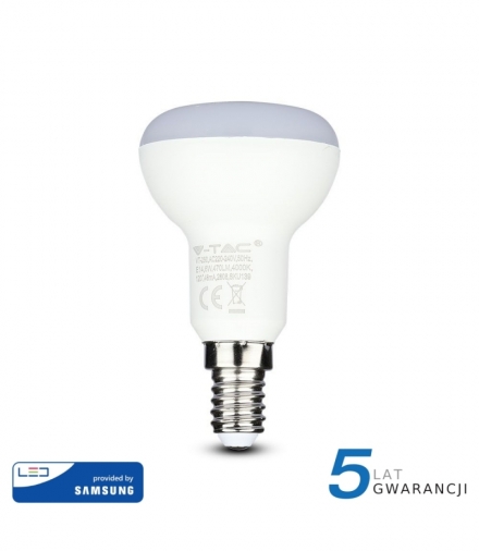 Żarówka LED E14 6W R50, Chip SAMSUNG, Zimna, Barwa:6400K, Trzonek:E14 V-TAC 140