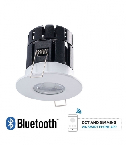 Oprawa LED V-TAC 10W Biała Bluetooth Soczewka CCT Ściemnialna IP65 VT-7710D 2700K-6500K 850lm 5 Lat Gwarancji