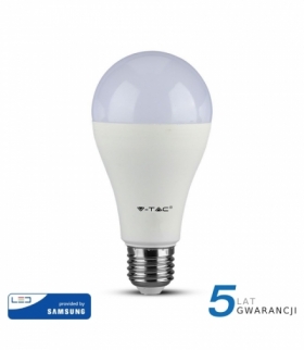 Żarówka LED E27 15W A65, Chip SAMSUNG, Ciepła, Barwa:3000K, Trzonek:E27 V-TAC 159