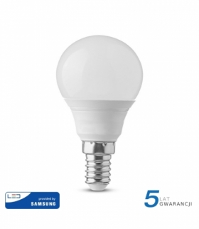 Żarówka LED E14 5.5W P45, Chip SAMSUNG, Ciepła, Barwa:3000K, Trzonek:E14 V-TAC 168