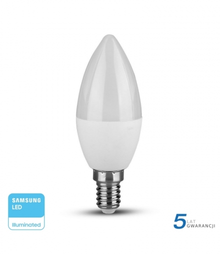 Żarówka LED E14 5.5W C37, Chip SAMSUNG, Zimna, Barwa:6400K, Trzonek:E14 V-TAC 173