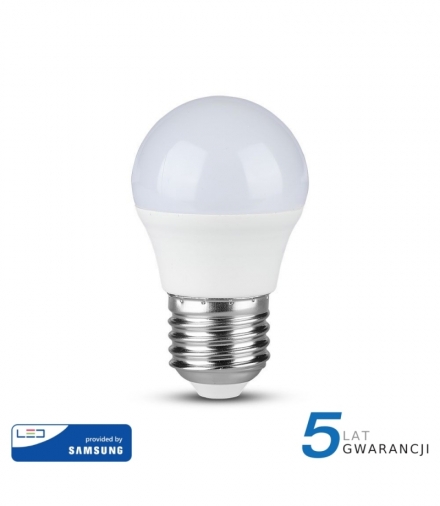 Żarówka LED E27 5.5W G45, Chip SAMSUNG, Ciepła, Barwa:3000K, Trzonek:E27 V-TAC 174