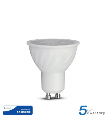 Żarówka LED GU10 6.5W, Chip SAMSUNG, Ciepła, Barwa:3000K, Kąt 38 stopni, Trzonek:GU10 V-TAC 189
