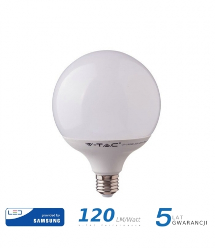 Żarówka LED E27 22W G120, Chip SAMSUNG, Ciepła, Barwa:3000K, Skuteczność: 120lm/W, Trzonek:E27 V-TAC 20021