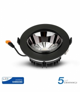 Oprawa Downlight V-TAC SAMSUNG CHIP 10W Czarna Uchylna VT-2-13 6400K 800lm 5 Lat Gwarancji