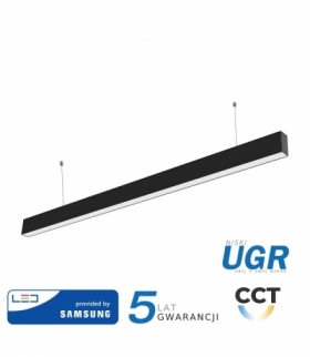 Oprawa V-TAC LED Linear SAMSUNG CHIP 40W Do łączenia Zwieszana Czarna Barwa 3w1 UGR19 120cm VT-7-44 3W1 2500lm 5 Lat Gwarancji