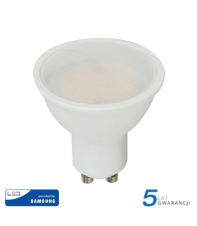 Żarówka LED GU10 5W, Chip SAMSUNG, Ciepła, Barwa:3000K, Kąt 110 stopni, Trzonek:GU10 V-TAC 201