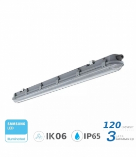 Oprawa Hermetyczna LED V-TAC SAMSUNG CHIP M-SERIES 18W 60cm 120LM/W CL VT-60018 6400K 2160lm 3 Lata Gwarancji