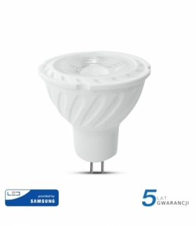 Żarówka LED G5.3 6.5W MR16, Chip SAMSUNG, Ciepła, Barwa:3000K, Kąt 110 stopni, Trzonek:G5,3 V-TAC 204