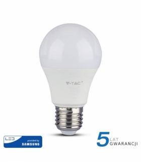 Żarówka LED E27 11W A60, Chip SAMSUNG, Zimna, Barwa:6400K, Trzonek:E27 V-TAC 233