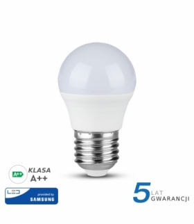 Żarówka LED E27 4.5W G45, Chip SAMSUNG, Neutralna, Barwa:4000K, Klasa: A++, Trzonek:E27 V-TAC 262