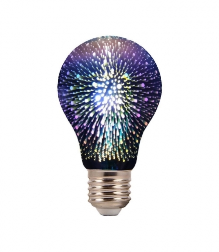 Żarówka LED E27 3W A60 Filament 3D, Ciepła, Barwa:3000K, Trzonek:E27 V-TAC 2704