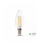 Żarówka LED V-TAC 6W Filament E14 Świeczka Przeźroczysta VT-2327 4000K 800lm