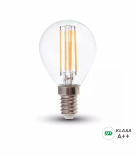 Żarówka LED V-TAC 6W Filament E14 Kulka P45 Przeźroczysta VT-2486 3000K 800lm