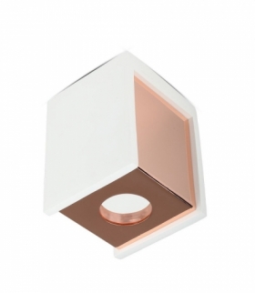 Oprawa V-TAC GIPS BETON GU10 Natynkowa Kwadrat Biały/Różowe Złoto VT-860 5 Lat Gwarancji