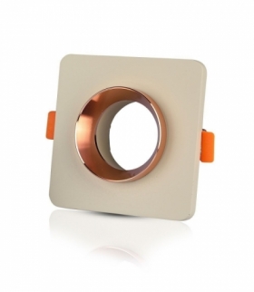 Oprawa Oczko V-TAC GIPS BETON GU10 Kwadrat Wpuszczany Biały/Różowe Złoto VT-862 5 Lat Gwarancji