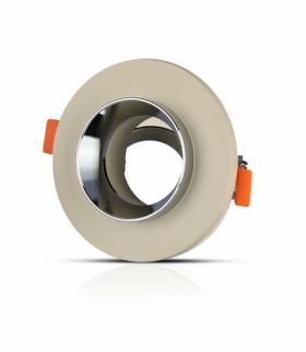 Oprawa Oczko V-TAC GIPS BETON GU10 Okrągła Wpuszczana Biały/Chrom VT-862 5 Lat Gwarancji VTAC3126