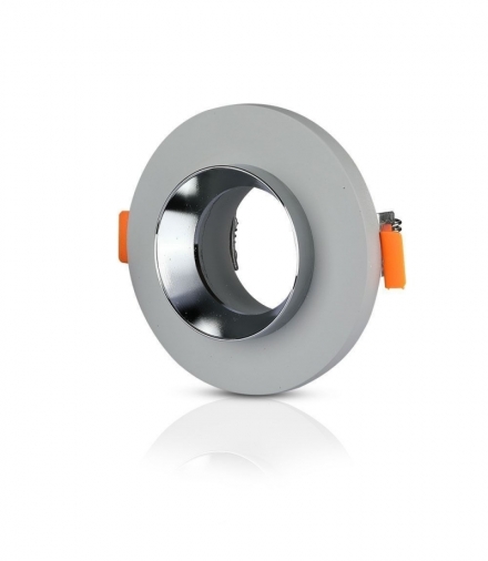 Oprawa Oczko V-TAC GIPS BETON GU10 Okrągła Wpuszczana Szary/Chrom VT-862