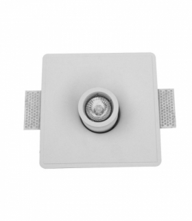 Oprawa Oczko V-TAC GIPS GU10 Kwadrat Wpuszczana Ruchoma Biała VT-863 5 Lat Gwarancji