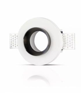 Oprawa Oczko V-TAC GIPS GU10 Okrągła Wpuszczana G-K Biały+Czarny VT-866 5 Lat Gwarancji