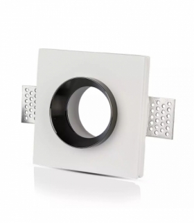 Oprawa Oczko V-TAC GIPS GU10 Kwadrat Wpuszczana G-K Biały+Chrom VT-866 5 Lat Gwarancji