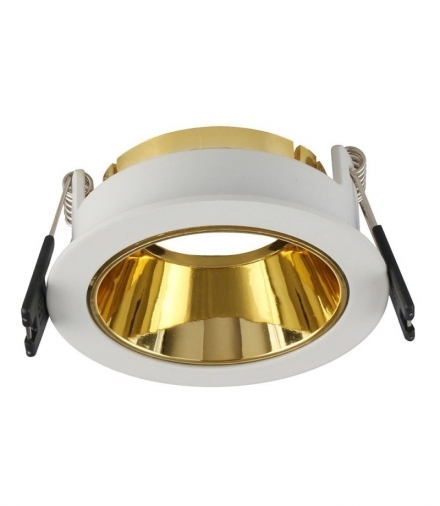 Oprawa Oczko V-TAC GU10 Wpuszczana Biały/Złoty Okrągła VT-872 3 Lata Gwarancji