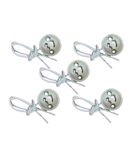 Oprawka Ceramiczna Gniazdo GU10 Przewód Siliconowy (Opak. 5szt) V-TAC VT-7888