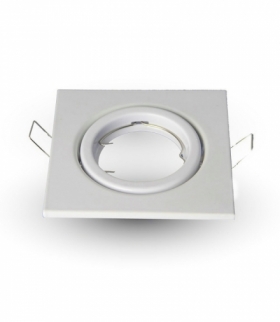 Oprawa Oczko V-TAC GU10 Kwadrat Ruchoma Biała VT-7227