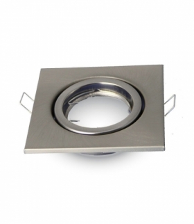 Oprawa Oczko V-TAC GU10 Kwadrat Ruchoma Satyna VT-7227