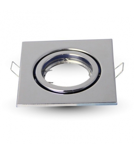 Oprawa Oczko V-TAC GU10 Kwadrat Ruchoma Chrom VT-7227