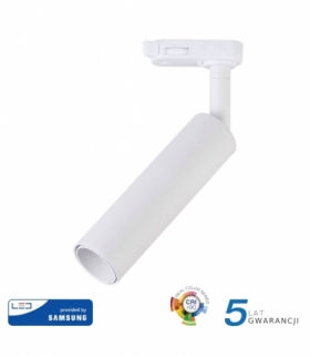 Oprawa 7W LED V-TAC Track Light SAMSUNG CHIP CRI90+ Biała VT-407 3000K 420lm 5 Lat Gwarancji