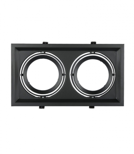 Oprawa Sufitowa Wpuszczana 2xAR111 G53 Czarna V-TAC VT-7222