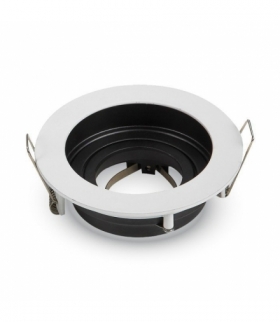 Oprawa Oczko V-TAC Aluminiowa GU10 Okrągła Biała/Czarna VT-781