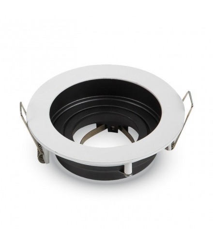 Oprawa Oczko V-TAC Aluminiowa GU10 Okrągła Biała/Czarna VT-781