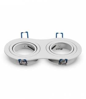Oprawa Oczko V-TAC Aluminiowa Odlew 2xGU10 Okrągła Biała VT-783
