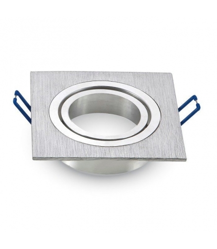 Oprawa Oczko V-TAC Aluminiowa Odlew 1xGU10 Kwadrat Aluminium Szczotkowane VT-782