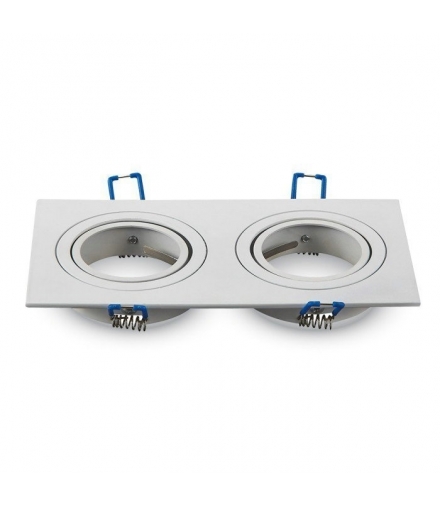 Oprawa Oczko V-TAC Aluminiowa Odlew 2xGU10 Kwadrat Biały VT-783