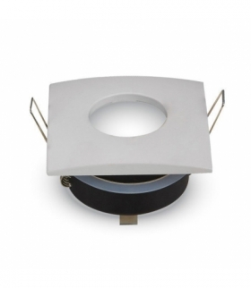 Oprawa Oczko V-TAC Aluminiowa Odlew Hermetyczne z szybką IP54 GU10 Kwadrat 84x84mm Biały VT-787