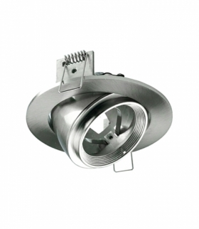 Oprawa Oczko V-TAC GU10 Ruchoma Uchylna Ślimak Satyna VT-700