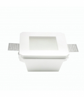 Oprawa Oczko V-TAC GIPS GU10 Wpuszczana Szkło Mrożone Kwadrat 120x120 Biała VT-801